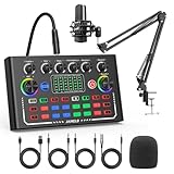JAMELO Podcast Ausrüstung mit Soundkarte Studio Equipment Audio-Interface für...