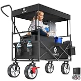 KESSER® Bollerwagen faltbar mit Dach Handwagen Transportkarre Gerätewagen...