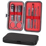 URAQT Maniküre Set, 7 Stücke Pediküre Nagelset Nageletui Nagel Schere Set,...