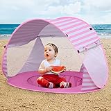 CeeKii Strandmuschel Pop Up Sonnenschutz Strand Baby Strand Zelt Portable Shade...