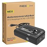 maxx.onLine Antennenverstärker mit 2 Ausgängen, Verstärkung 20 dB, 5G / LTE...