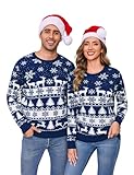 Totatuit Herren Weihnachtspullover Sweater Christmas Pullover Rundhals Warme...