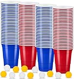 ZLPBAO Bierpong Becher Set, 100 Plastikbecher Set Mehrweg Becher mit 12 pcs...