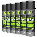 Spraytive 6 x 500ml Silikonspray - Schmiermittel & Gleitspray für Auto, Gummi,...