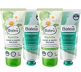 Balea 4er-Set Hautpflege: Hand- und Nagelbalsam KAMILLE mit Panthenol,...