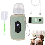Flaschenwärmer Baby Unterwegs Tragbarer Flaschenwärmer Baby mit LCD-Display 20...