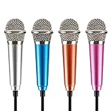 Mini Karaoke Mikrofon, 4 Stücke Pomeloone Winziges Kabelgebundenes Mikrofon,...