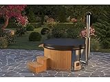 Finntherm Holz Badefass Stockholm aus Thermoholz, Hot Tub Ø 180 cm, 8 Personen,...