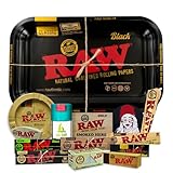 Rolling Tray Raw black 27.5 x 17.5 cm + Airtight Tin + RAW ashtray + Raw papers...