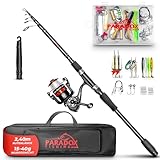 Paradox Fishing Angelruten Set zum Spinnfischen 2,4m Wg. 15-40g I Teleskop-Rute...