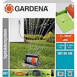 Gardena 8221-20 Sprinklersystem Komplett-Set mit Versenk-Viereckregner OS 140...