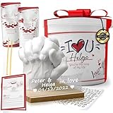 Lalfof® Handabdruck Set für Paare mit gibs Abdruck hände. Partner Geschenke....