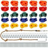 ZENFUN 25 Packs Klettergriffe für Kinder und Erwachsene, Kletterset für Den...