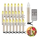 da LIGHT LED Kerzen mit Fernbedienung 20er Set, IP64 Weihnachtsbaum Kerzen...