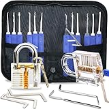 Retoo Lockpicking Set 17 Stück Dietrich, 12 Picks und 5 Drehmomentschlüssel,...