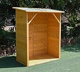 Mucola Brennholzregal 160x134x75 cm Kaminholzregal mit Rückwand Holz Understand...