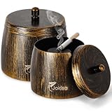 Aschenbecher für Draussen 2er Set, Edelstahl Retro Aschenbecher mit Deckel für...