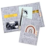MINISONA Mutterpass Hülle aus Filz – Mit Fächern für deutschen Mutterpass,...