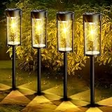 Nigecue Solarlampen für Außen Garten, 4 Stück Vintage Solarleuchten...