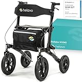 Helavo Rollator mit Luftbereifung für Draußen - Rollator Faltbar und Leicht...