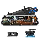 Jansite Spiegel Dashcam mit Rückfahrkamera 10'' Touch Screen FHD 1080P...