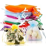 80 Stück Organzasäckchen 7x9, 10 Farben Kleine Säckchen zum Befüllen Organza...