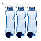 HDmirrorR Trinkflasche 3 x 1 L Wasserflasche Tritan BPA frei + 3 x Trinkdeckel...