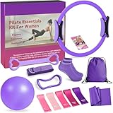 DAILIENFUS Pilates Set Pilates Ring Zubehör Set 13 Teiliges mit Yoga Ball, Yoga...