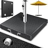 KESSER® Granit Sonnenschirmständer mit Edelstahlrohr, Hochwertiger...