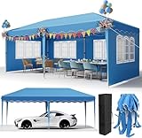 Pavillon 3x6,mit 4 Seitenteilen,Faltpavillon Wasserdicht,Stabil...