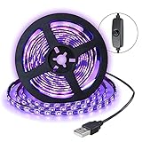 Schwarzlicht led strip 2M 3528 120LED UV Bar Stromversorgung über USB, 395nm...
