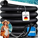 poolomio® Poolschlauch 38mm / 50m Rolle Schwarz | Flexibler Solarschlauch für...