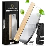 Schmiedemann Pizzaschneider - Ultrascharfes Pizzamesser mit Echtholzgriff -...