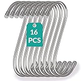 Praknu 16 S Haken Edelstahl - Belastbar bis 25kg - 12cm Groß - Rostfreie...