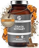 QIDOSHA® Chaga Extrakt (5:1) Kapseln hochdosiert, 120 Stk im Glas (kein...