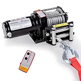 ROTFUCHS Elektrische Seilwinde 12V mit Funkfernbedienung – 1360 kg / 3000lbs...