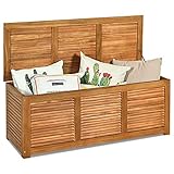 FANTASK Gartenbox Akazienholz, Auflagenbox 179 L, Aufbewahrungsbox, Kissenbox,...