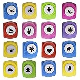 Zuzer Motivstanzer 16 Stück Papierstanzer Motivlocher Stanzer Set,Mini...
