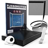 Fliegengitter Fenster [130x150cm + Schneidewerkzeug] Insektenschutz mit...