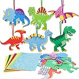 LAMEK 12 Sets Dinosaurier Bastelset Kinder Kreativsets zum Basteln DIY...