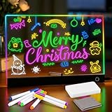 LED Notiztafel mit Farben, 30x20 CM Leuchtendes LED Zeichenbrett für Kinder, 6...