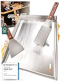 LIKAYA Plancha Grillplatte [30x40cm] – Verzugsfreier 4mm Edelstahl, 2x...