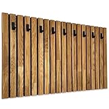 FLEXISTYLE Kleiderhaken wand Wandgarderobe Garderobe Holz Eiche Lamellen Schwarz...