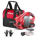 POPULO Rohrreinigungsspirale Akku-Rohrreiniger, 7,6m 18V Elektrischer...