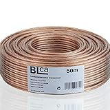 DCSk BLca 50m 2x2,5mm² Lautsprecherkabel CCA I Boxenkabel isoliert transparent...