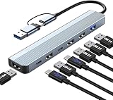 USB C 3.0 Hub 7-in-1 Multiport-Adapter mit USB 3.0, 2.0, Splitter und Typ-C-Hub,...