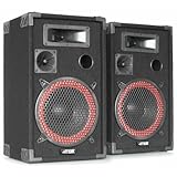 MAX XEN-3508 Passive PA Lautsprecher Set, 500 Watt Partyboxen set, 10 Zoll...