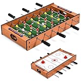 DREAMADE 2 in 1 Multi- Spieltisch, Mini Kickertisch Air Hockeytisch aus Holz &...