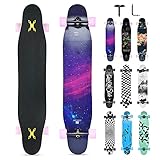 Opurtdor Longboard 118CM Profi Skateboard Komplettes Cruiser Trick 8 Etagen...