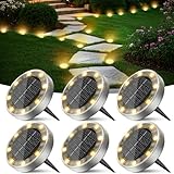Peasur 6 Stück Solar Bodenleuchten Aussen, 8 LED Solarleuchten Aussenleuchte...